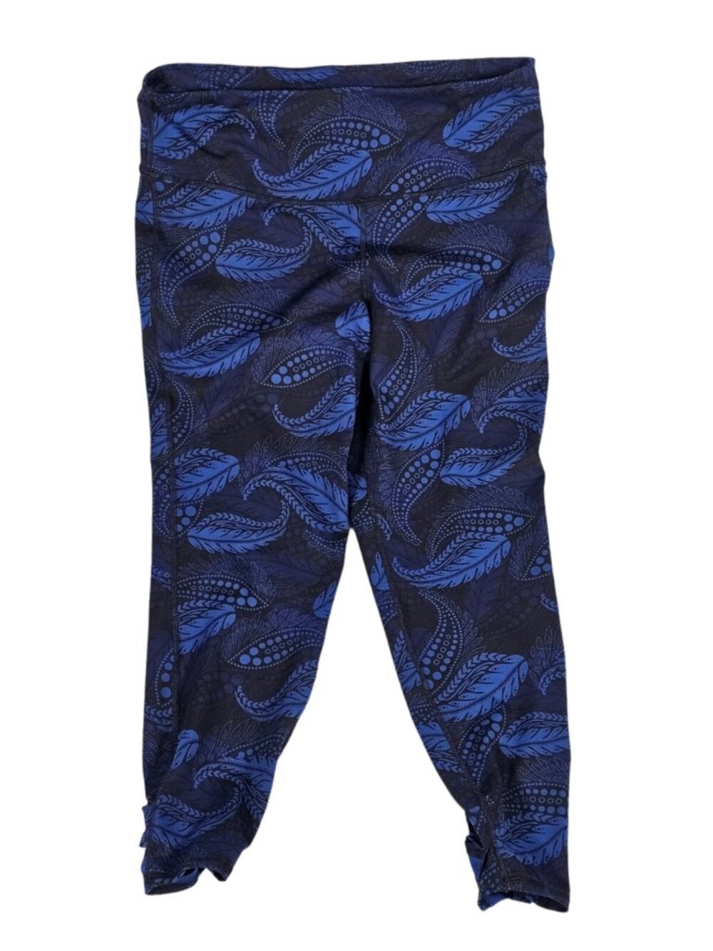 Old Navy Elevate Leggings Womens Large Abstract Blue Yoga Pants Cropped Go-Dry